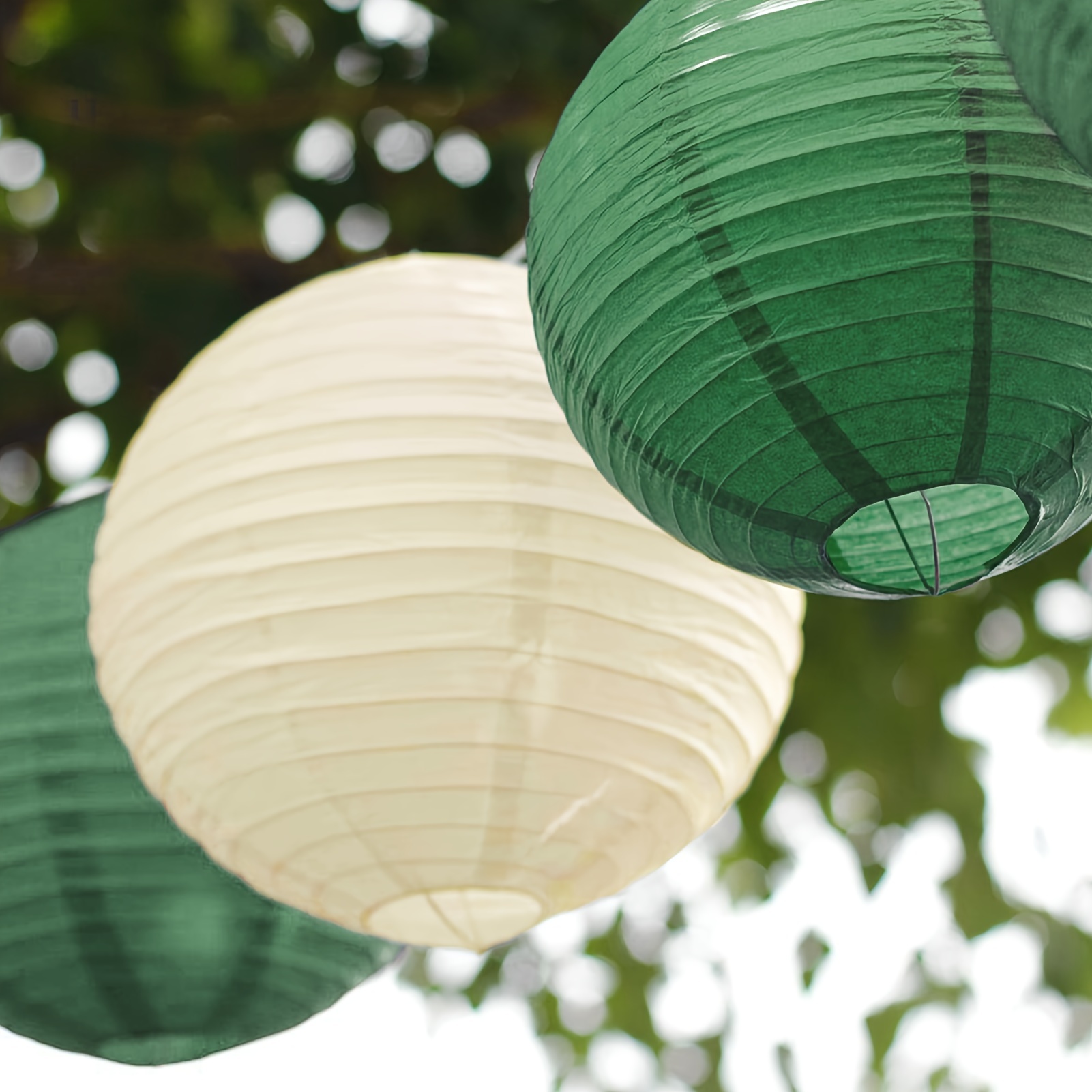 PATIKIL Lot De 6 Lanternes En Papier Vert Foncé - 15 Cm Diamètre - Idéales Pour Mariage, Anniversaire, Noël, Décoration Chinoise Japonaise Suspendue
