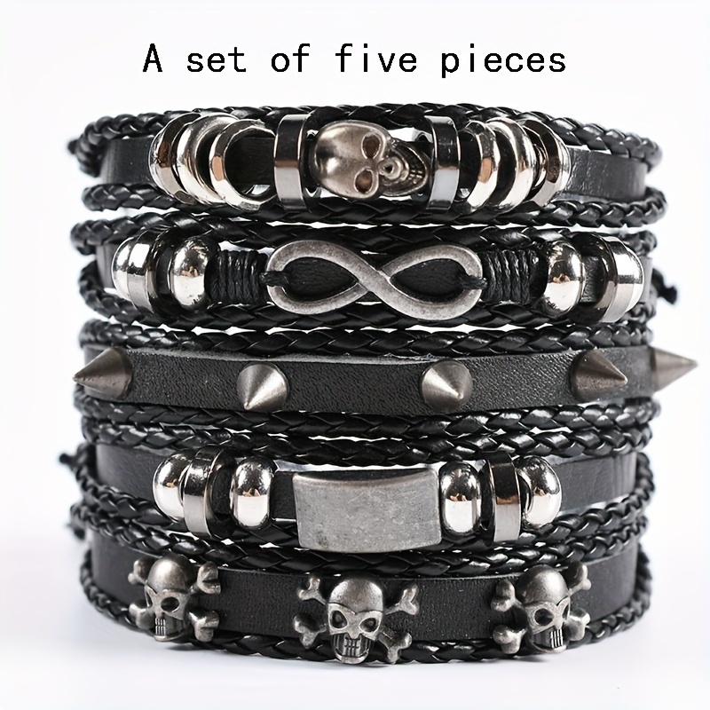 Men's Bracelet, Black Bracelet Set, Bracelets For Men, Bracelet Men,  Wristband