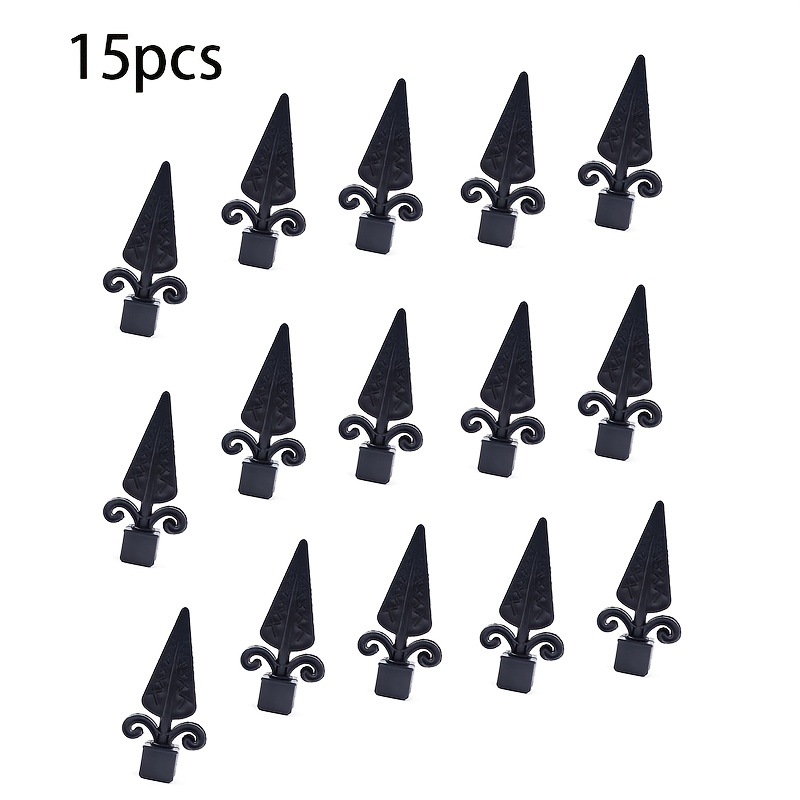 TEMU 15 tapas negras para barandillas, accesorios de refuerzo para barandillas de jardín y decorativos para barandillas