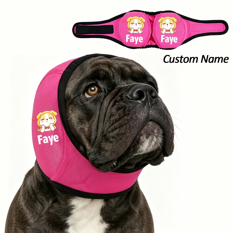 TEMU Personalized Name Customization, Pet Ear Muffs In 3 Sizes. Adjustable Dog Ear Design With Noise Reduction And Anti-anxiety Functions. Supports