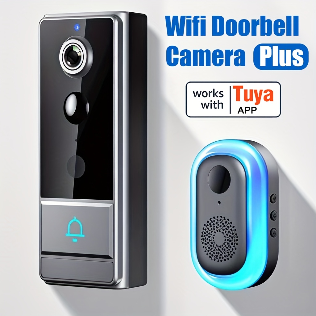TEMU Wireless Smart Video Doorbell, Video Doorbell Camera, 4000mah Long Battery, Home Security Wifi Doorbell Camera, Anti-theft Device, Pir Motion