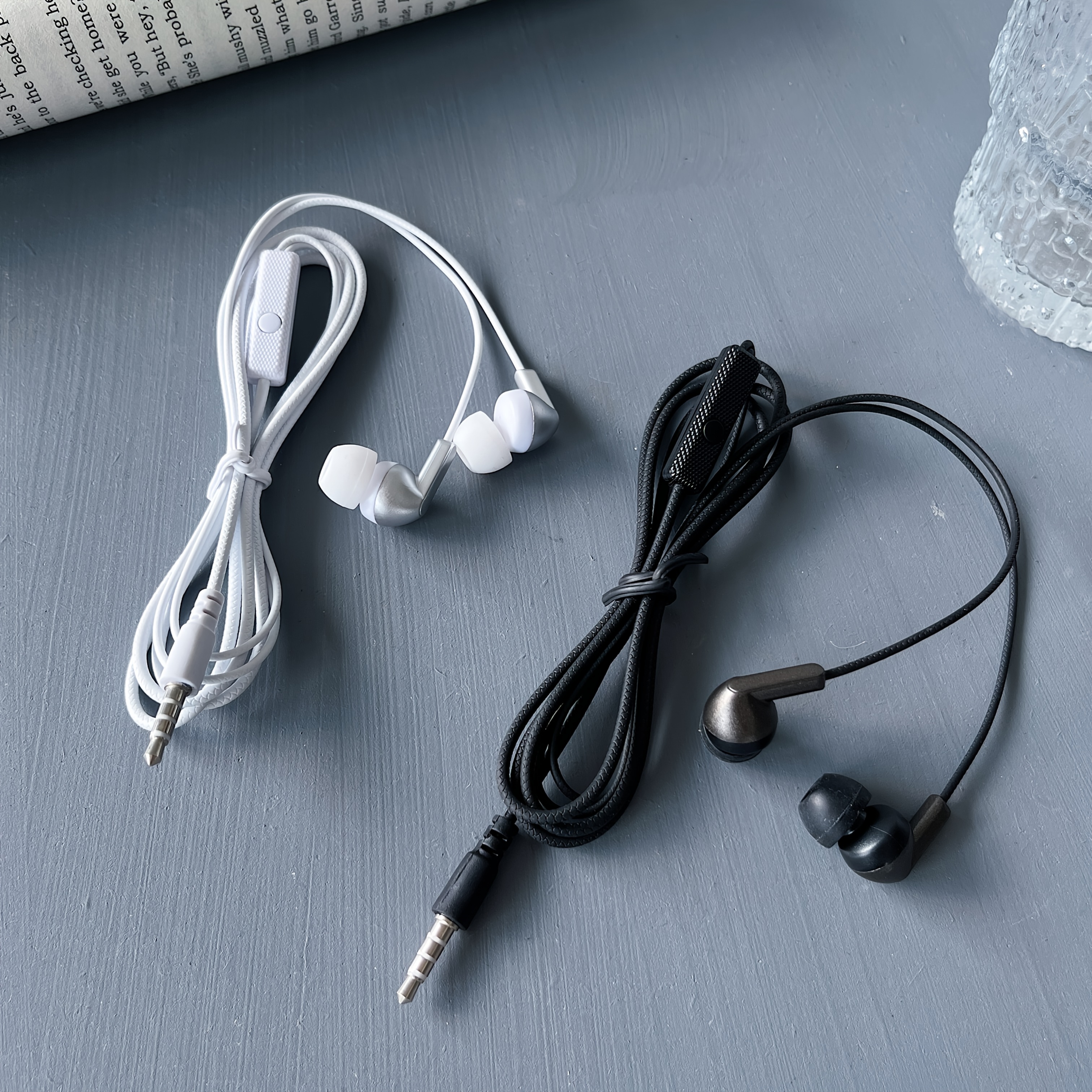 5mm jack semi in ear earbuds headphones microphone wired Temu