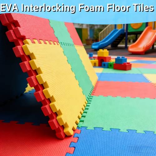 fithive 12pcs eva interlocking foam exercise tiles extra thick non slip soundproof protective mats for home gym playroom balcony plant picnic playground craft room multi functional floor mats high density floor protector