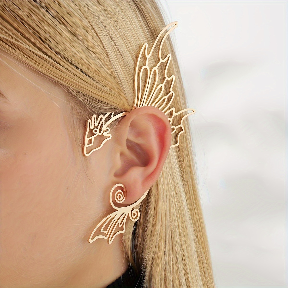 Vibrant Flying Dragon Earrings with Exaggerated Style