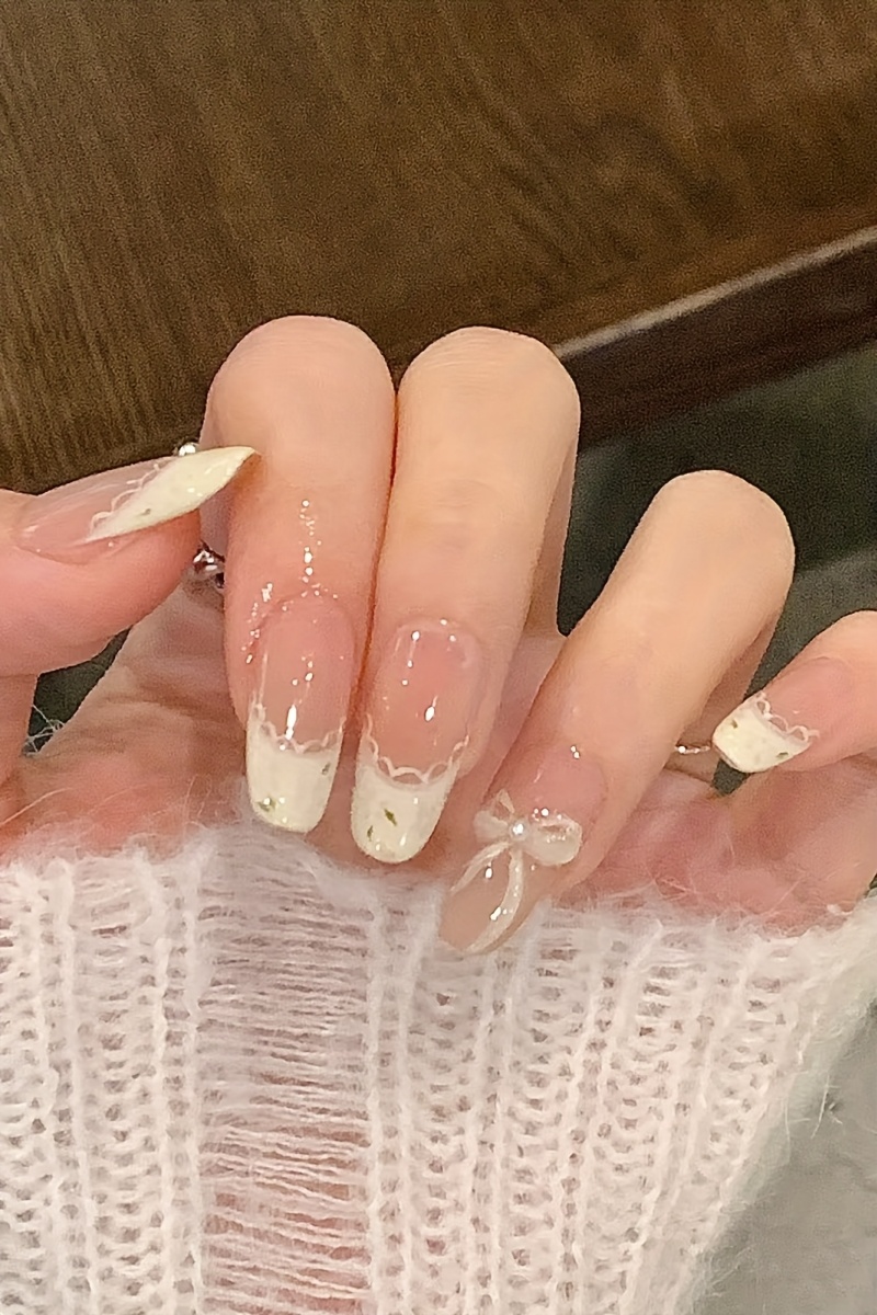 10 stück frühling/ sommer französischer maniküre nagelkunst - Temu Germany, image size:800x1200