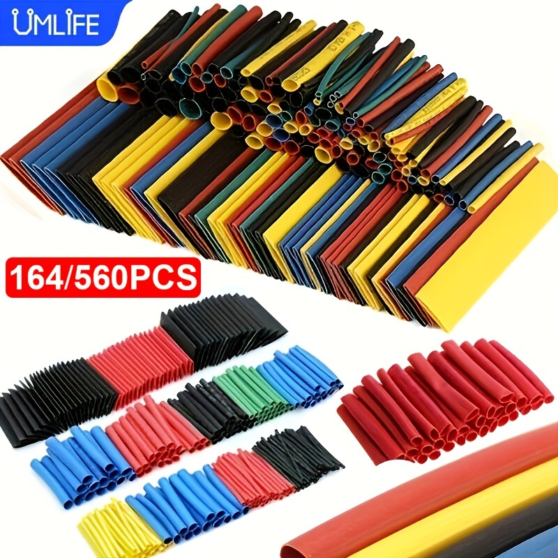 

Umlife 164/560pcs Tubing 2:1 Polyolefin Tube Sleeve Wrap Wire Set