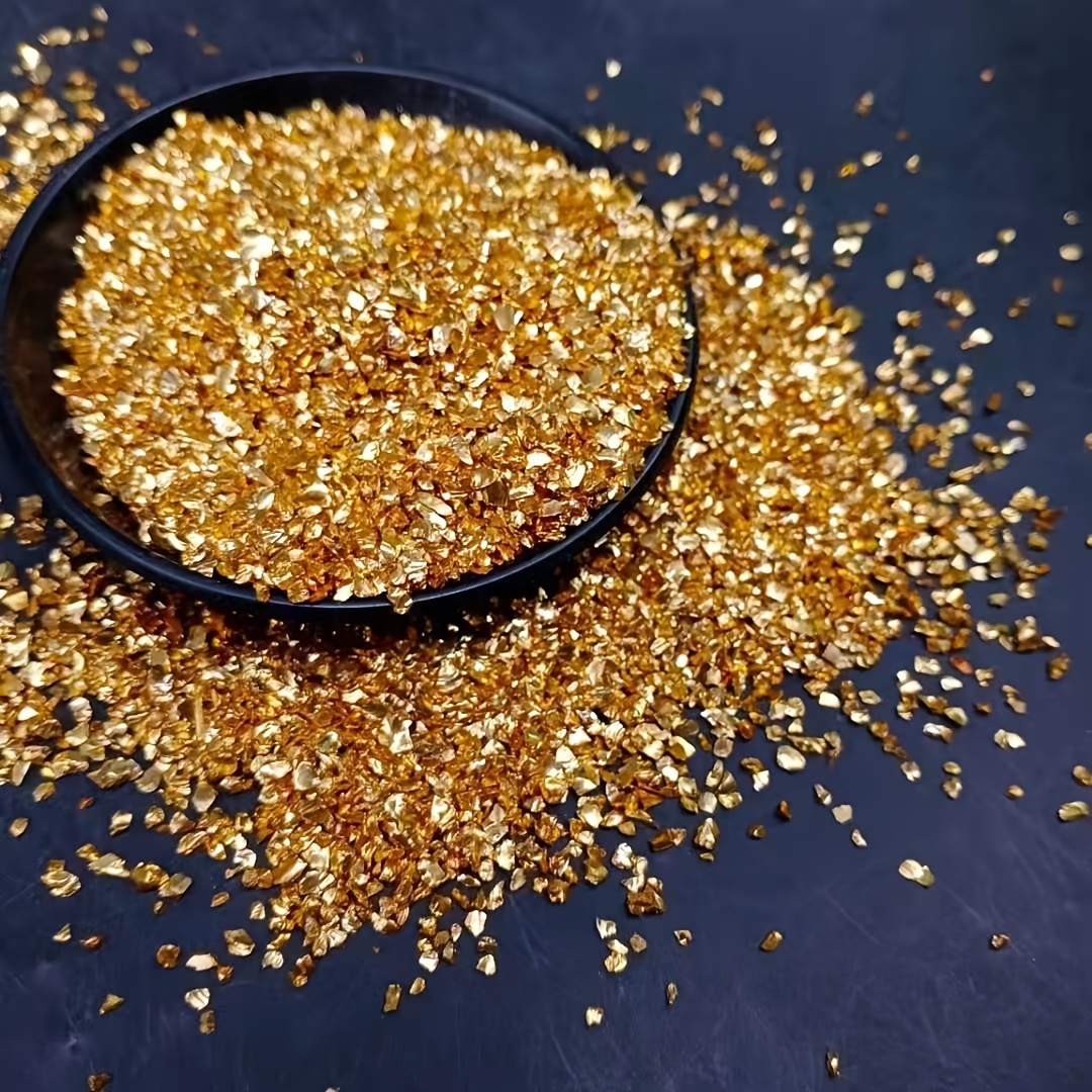 

Golden Glass Sand & Gravel, 50g/100g - Diy Craft Decorative Stones