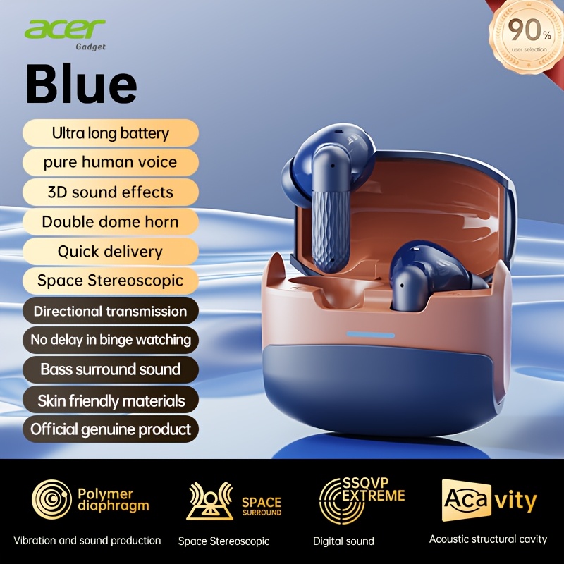 Image of Acer Ohr548 Headphones | Wireless Active Noise Cancelling Earbuds | | | Low Latency Calls | For Study/business/sports/gym/travel | Suitable For Mobile Phones/tablets/laptops | Recommended