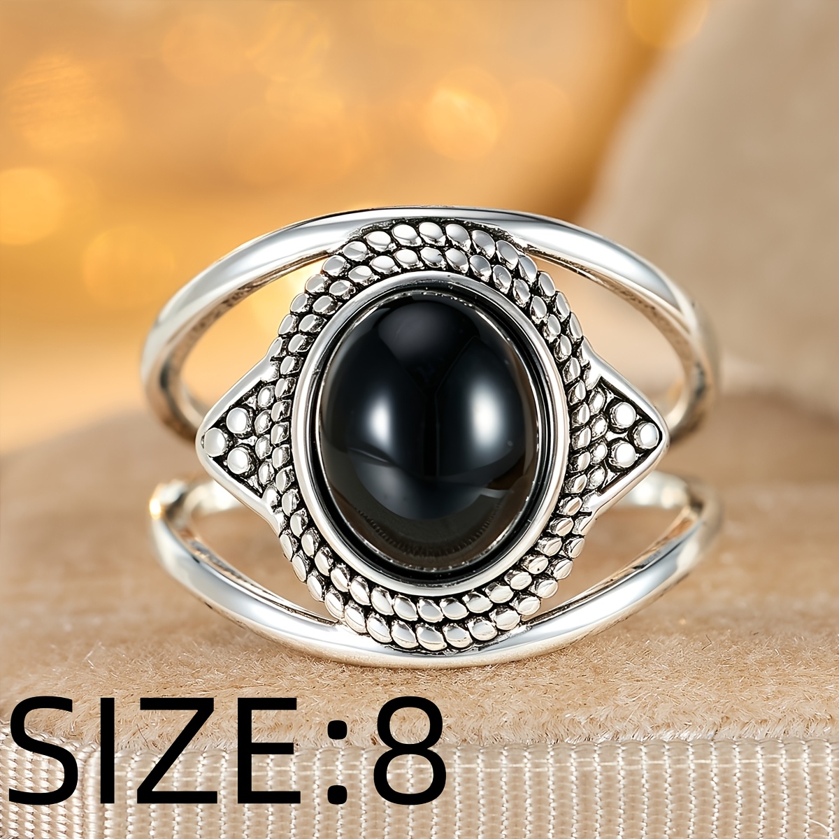 Women's Vintage Evil Eye Copper Inlaid Synthetic Zirconia Statement Ring