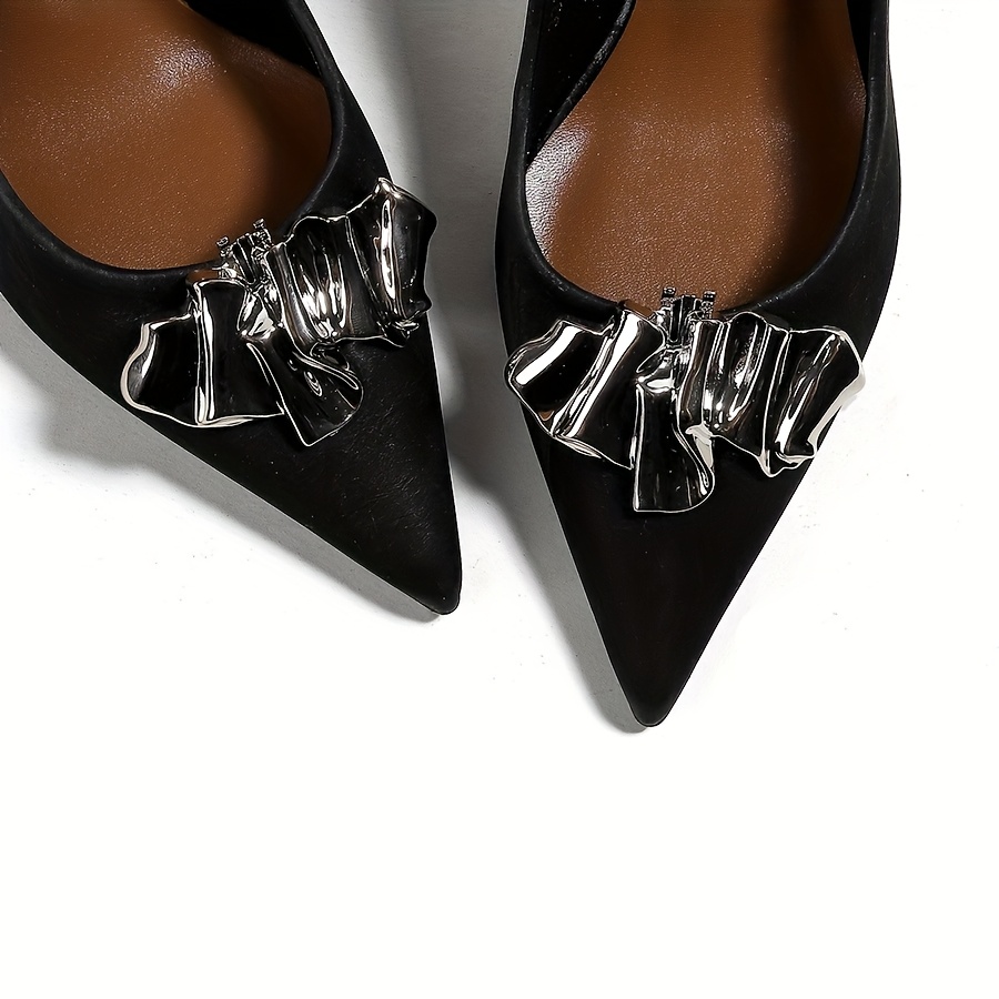 1 Pair Of Stylish Wave-shaped Shoe Buckles, Easy To Remove, Suitable For High Heels And Women's Shoes Decoration!