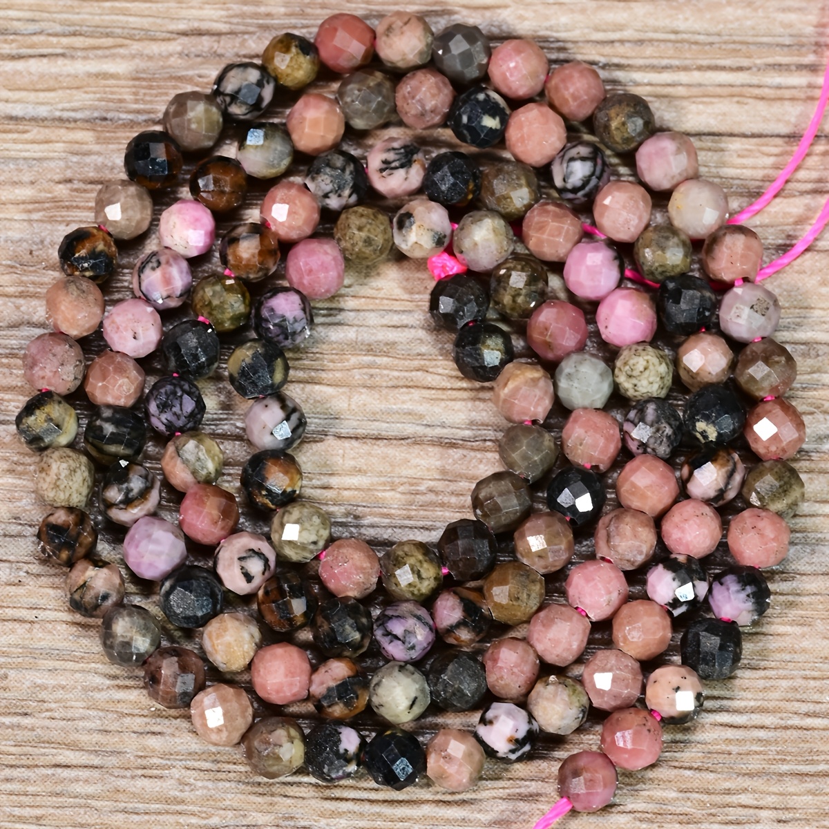 TEMU Spacer Beads, 3mm Natural Stone Loose Beads For Jewelry Making, Women's Jewelry Additions, Necklaces, Bracelets, Earrings Gift, . 115-125pcs Per
