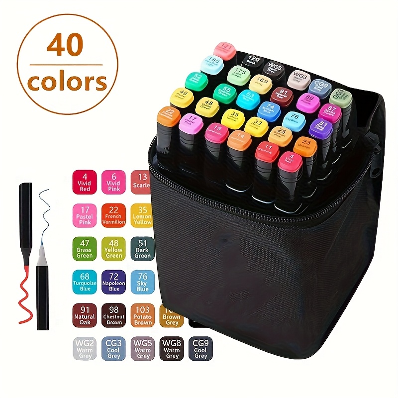 TEMU Markers Alcohol Felt Pen Sketching Markers Art School Supplies Drawing Set School Supplies Easter Gift