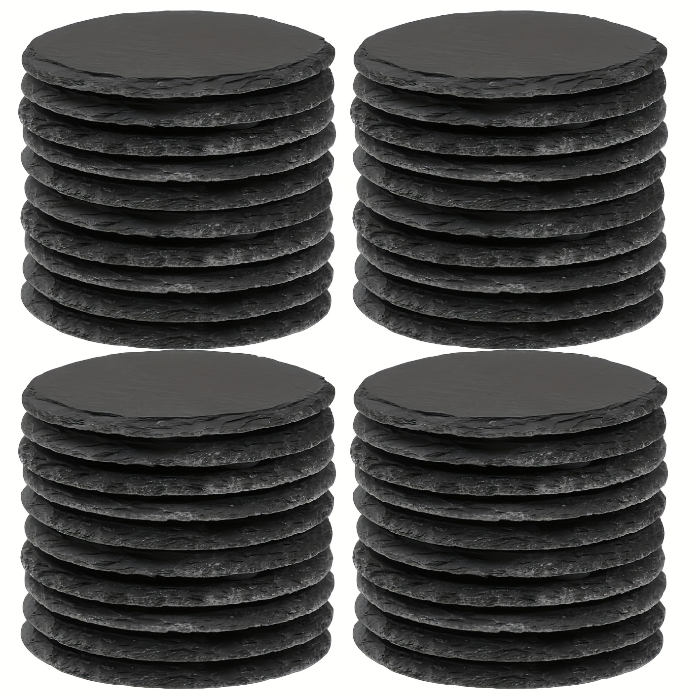 Image of Dofiki 20/40pcs Slate Coasters (round Or Square), 4 Inch (. 10cm) Coaster Bulk Set, With Scratch-resistant Bottom, Perfect For Laser Engraving Materials, Mugs, Painting, Housewarming Holiday Gifts