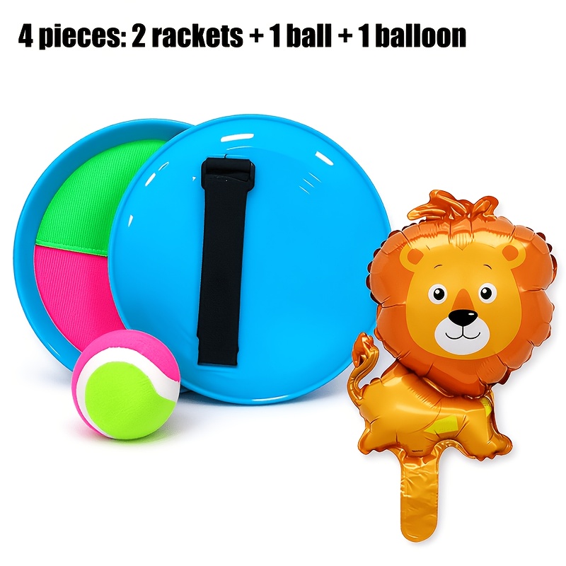 TEMU Toy Toss And Catch Ball Game Set Includes Balloons And An Upgraded Sticky Paddle Ball Set. Suitable For Children And Is A Sturdy, Waterproof