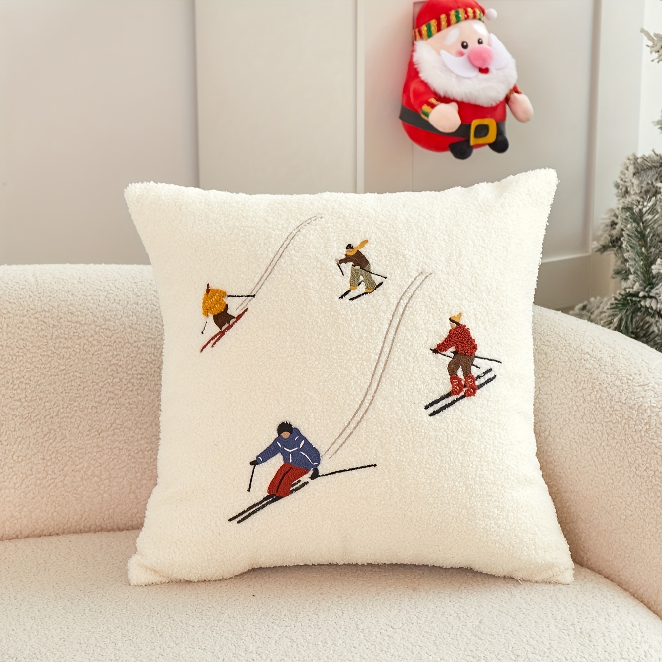 1pièce hiver skiing throw pillow cover design neige - Temu France