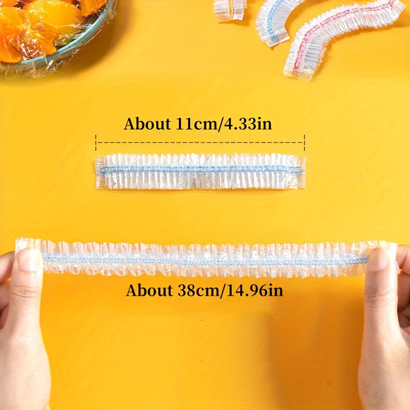 100/300/500pcs Elastic Food Freshness Wraps - Stretchable Clear Plate Covers, Disposable, Multi-Use, No Odor Kitchen Cling Film, Dust Protection for Home, Restaurant, Picnic - All Plate Sizes, Picnic Essentials|Decorative Wraps|Reusable Plastic Wrap, Plastic Wrap for Food