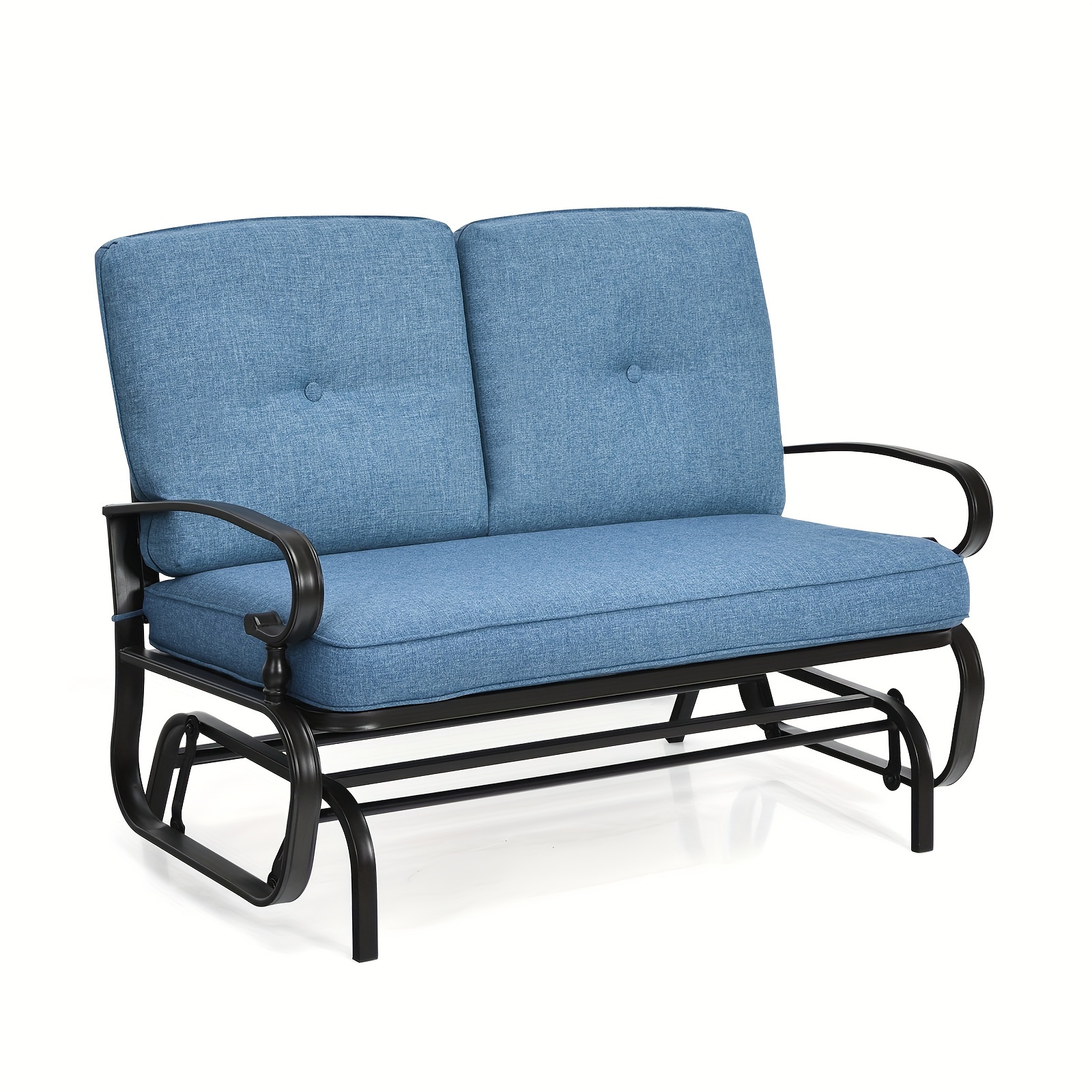 

Patiojoy 2-person Outdoor Swing Glider Chair Bench Loveseat Cushioned Sofa Blue