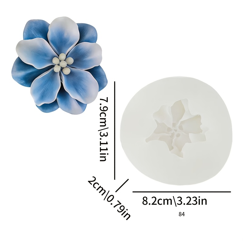 TEMU Flower Mold Suitable For Diy Candles & Resin Crafts - Soft Silicone Mold With Realistic Petal, For Handmade Wax/epoxy Resin Ornaments, Flower