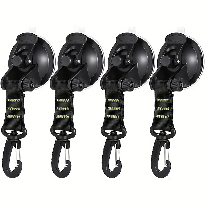 

4-pack Heavy Duty Suction Cup Hooks For Outdoor Camping, Upgraded Abs Material, Strong For Rv, Boat, Car Window Glass, Camping Travel Accessories