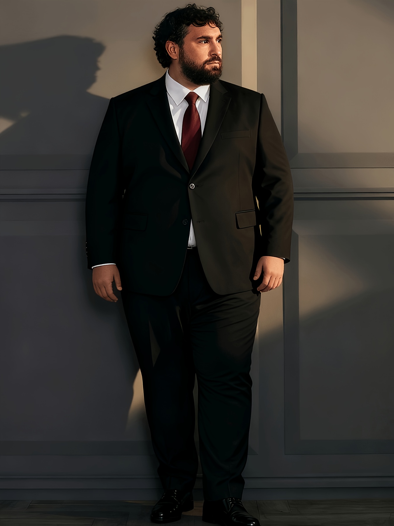 plus size 2pcs mens classic business suit big tall fit stretchy waist trousers   business   graduation weddings parties   durable   size