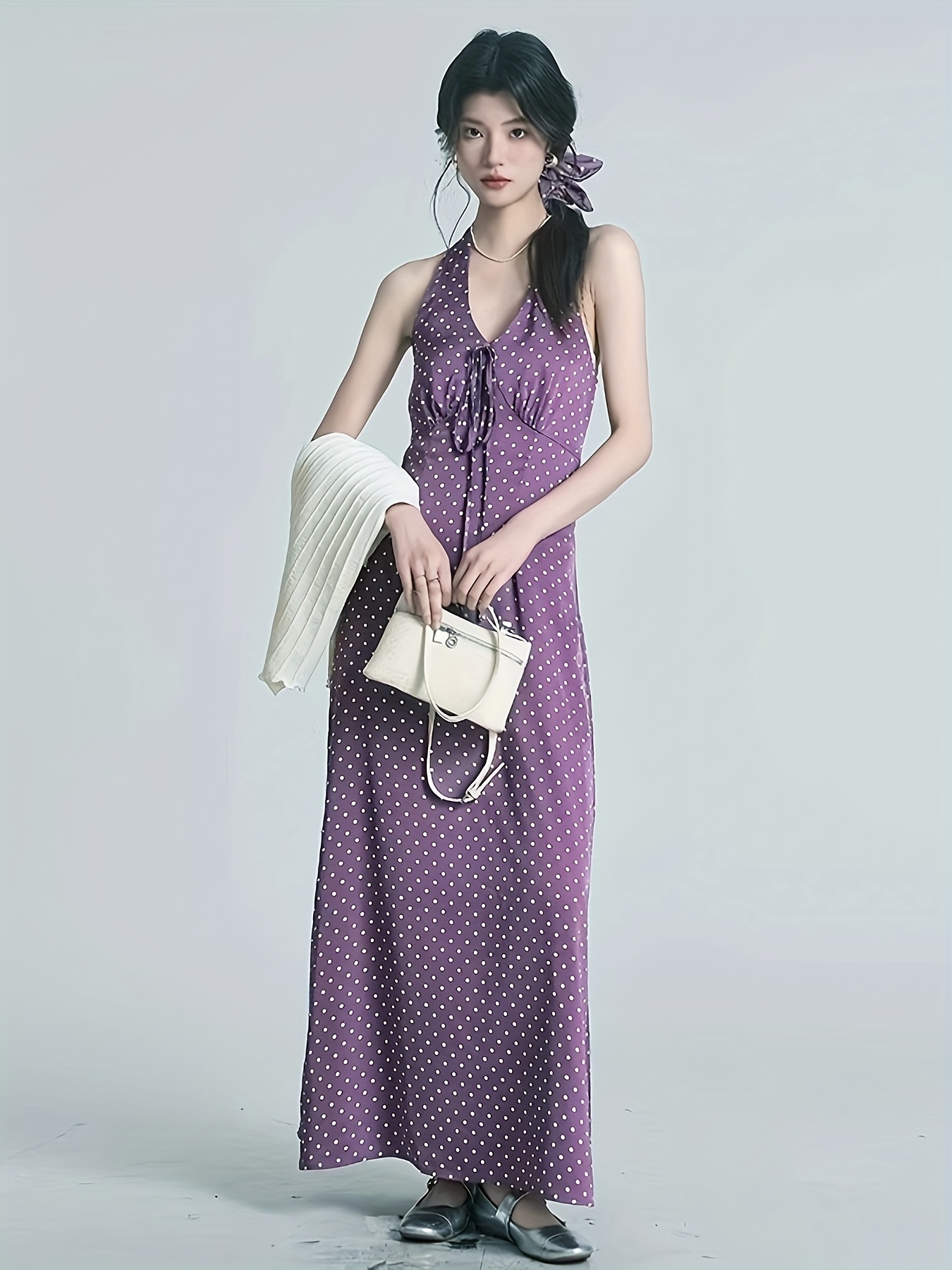 chinese dress ladies Cute A Line Strapless Lavender Dot Tulle Short Homecoming Dresses AB081902  – Anniebride main image 1