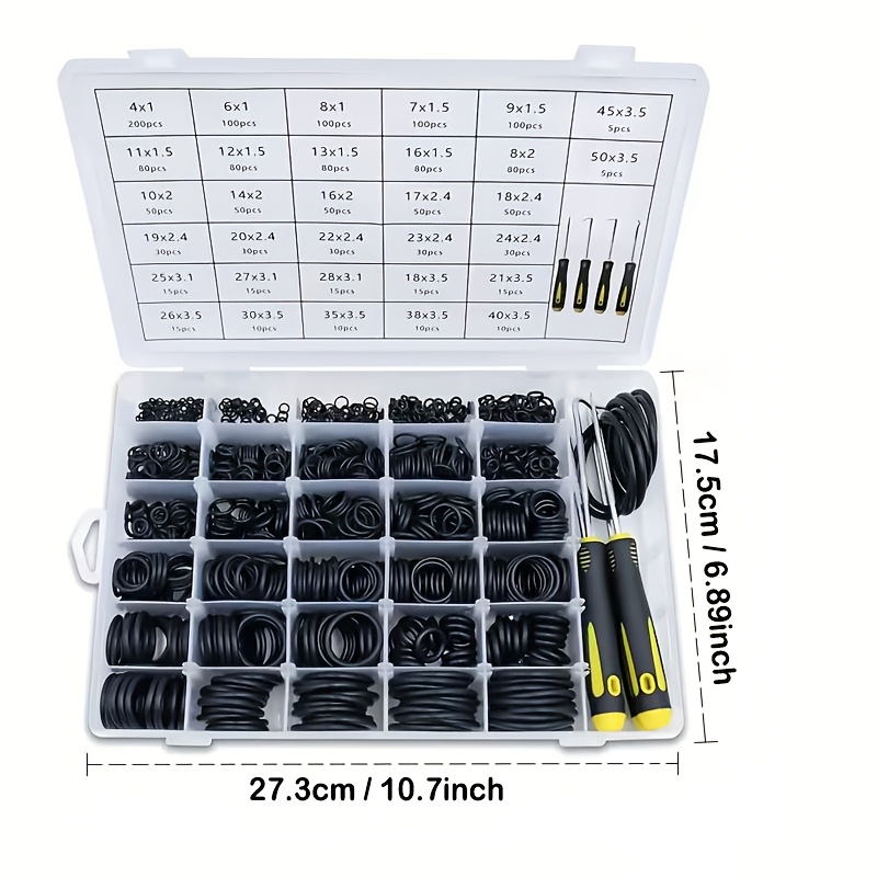 TEMU 1540pcs O-ring Kit With 4 Screwdrivers, 32 Size -rings High Temperature Resistant Assortment Kit Washers Plumbing Repair Automotive Repairs, And