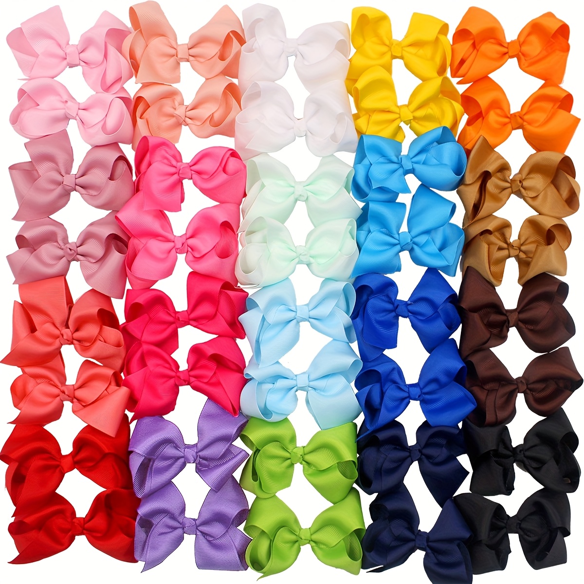 TEMU 40pcs Random Combination Pack Of Threaded Lace Macaron Bow Bows With Duckbill Hair Clips