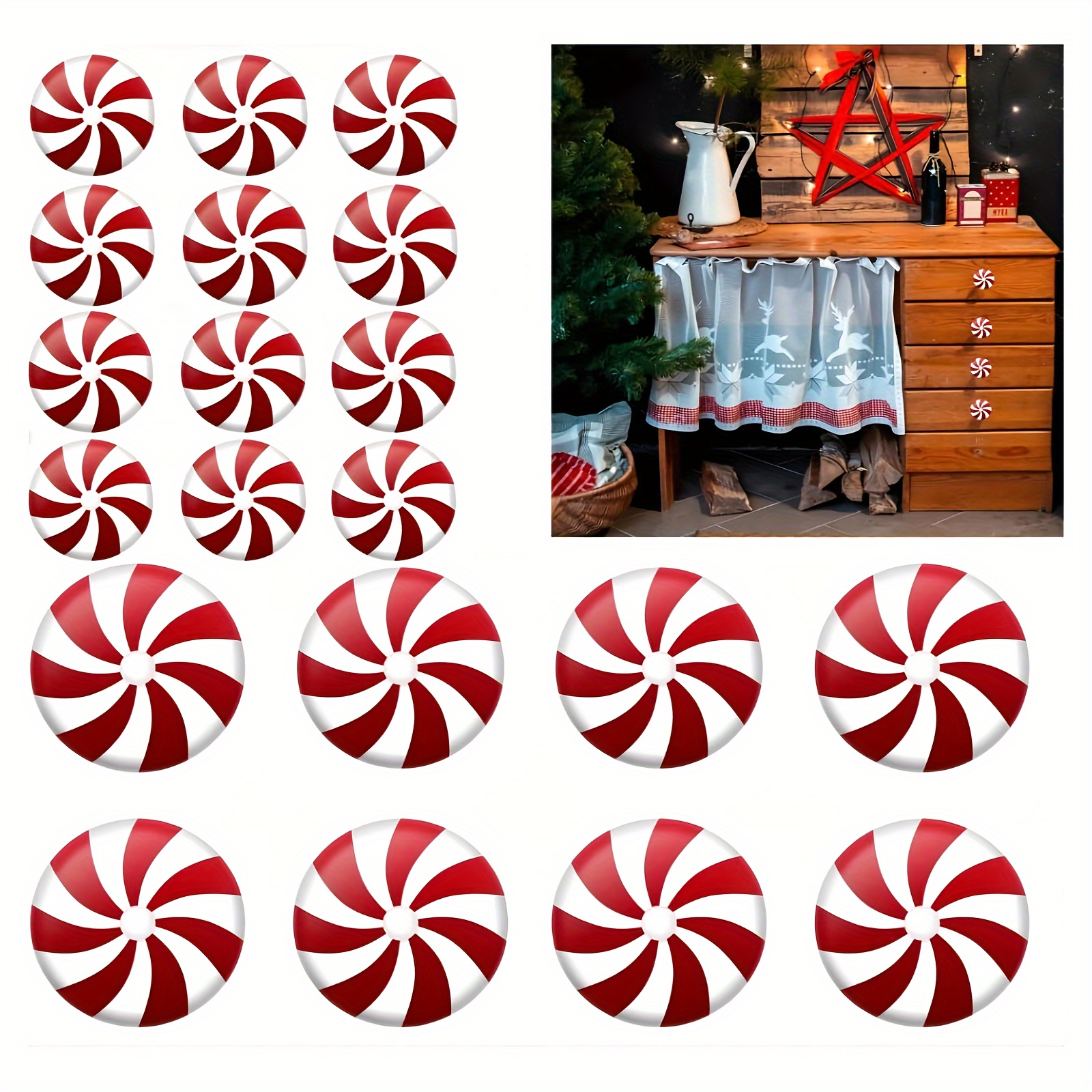 

Halloween Christmas Acrylic Silicone Red And White Knob Covers Pack Of 24 For Kitchen Cabinet Knob Covers Living Room Bedroom Cabinet Knob Covers (24pcs)