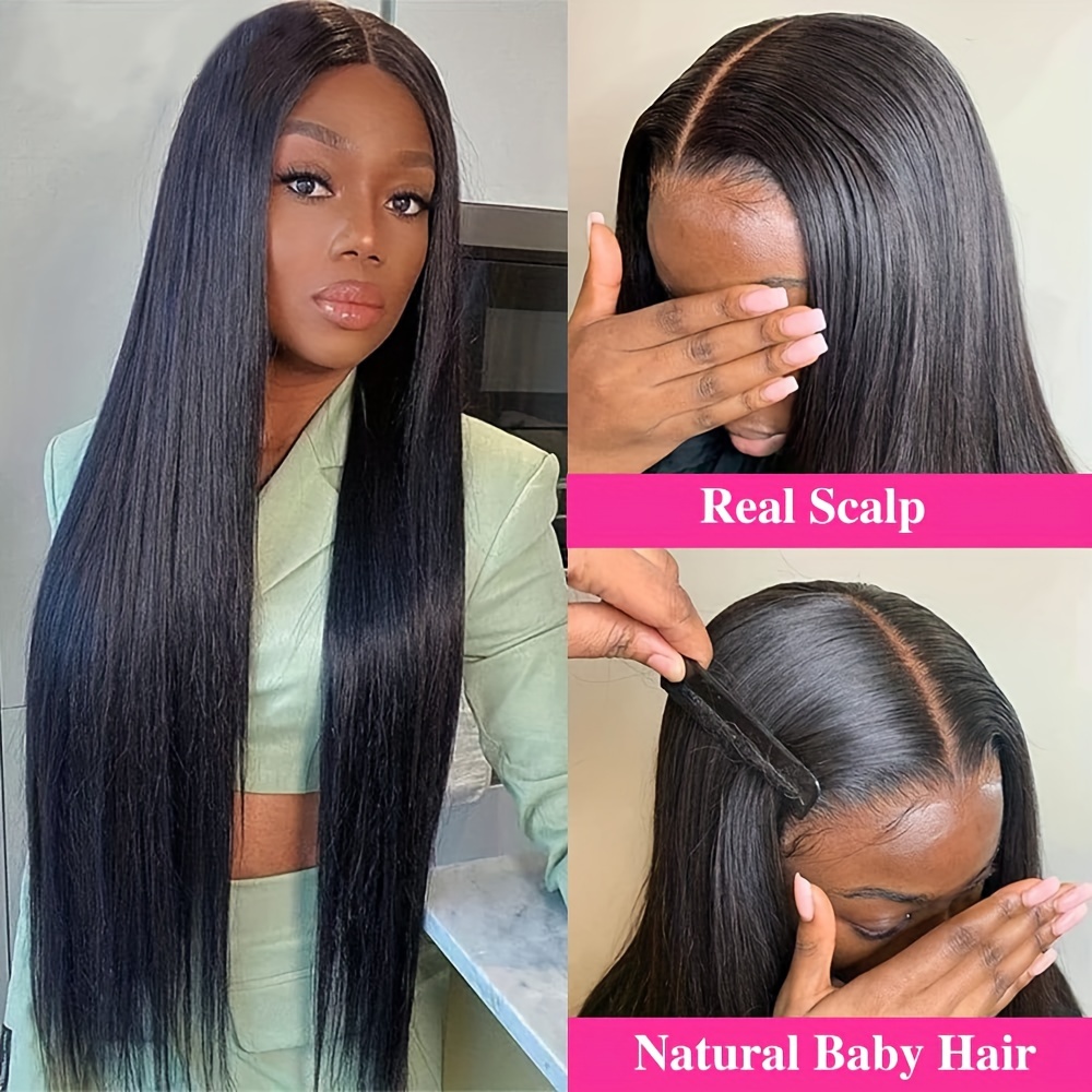 Glueless V Part Wig Human Hair Straight Brazilian Virgin Temu