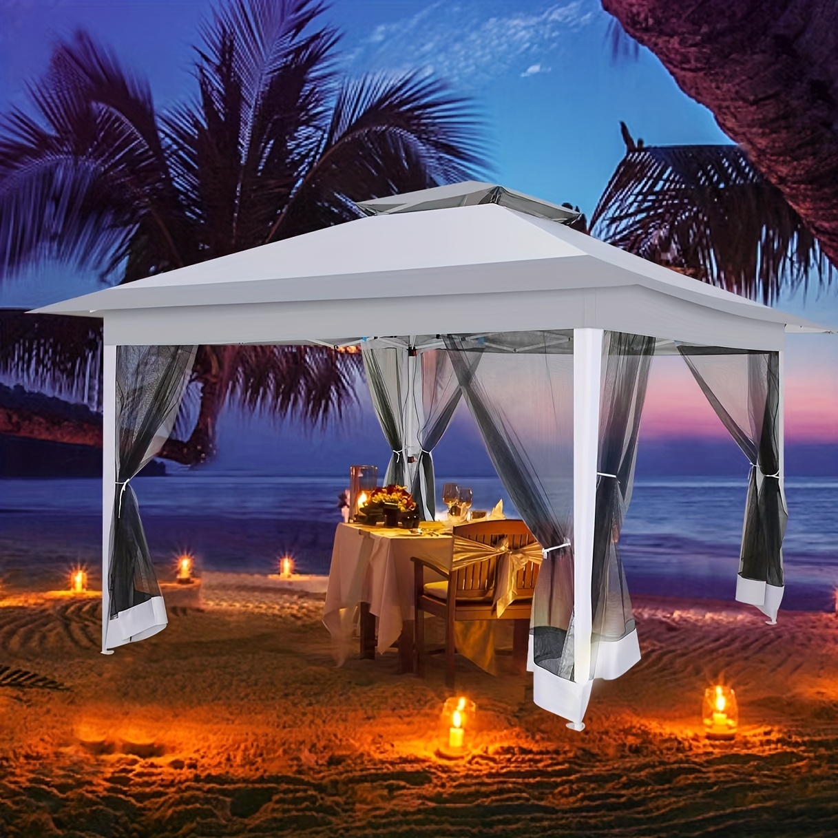 12x12ft instant gazebo mosquito net double roof Temu