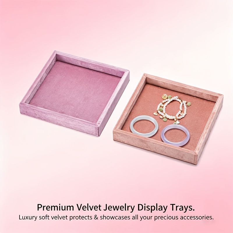 Multi-Color Velvet Jewelry Display Tray, Scratch-Resistant