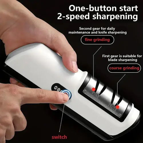 Electric Knife Sharpener - Compact & for Home & Chef Use, Lithium Battery, Fine Grit, USB Charging, Durable ABS Material, Ideal for Kitchen Knives, Kitchen Knife Sharpener|Sleek Knife Sharpener|Durable ABS Sharpener
