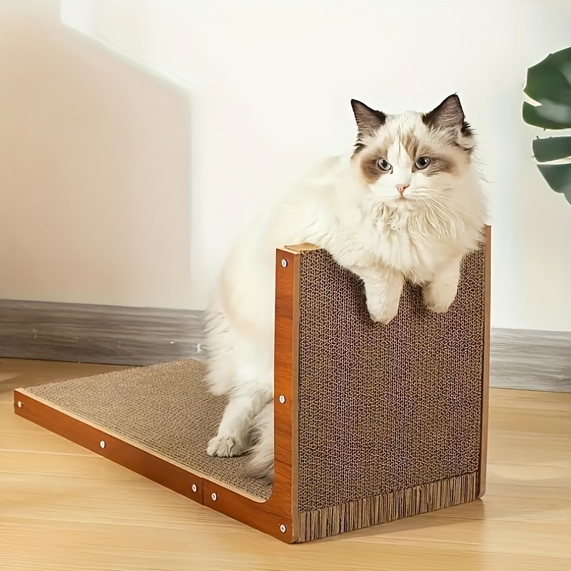 

1pc L-shaped Cat Scratcher, Multi-functional Vertical Scratching Pad, Paper Rope Material, Ideal For , Suitable For Cats