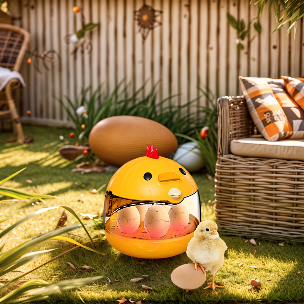 1pc, USB-powered Egg Incubator for 6/12 Small Transparent Shells - Automatic Bird Egg Hatcher with Yellow Plastic Design, Clear Lid for Easy Observation, Compact Animal Incubation Device | Transparent Top Hatchery | Plastic Structure, Detachable Cover, Suitable for Various Egg Types, Ideal for Indoor Use