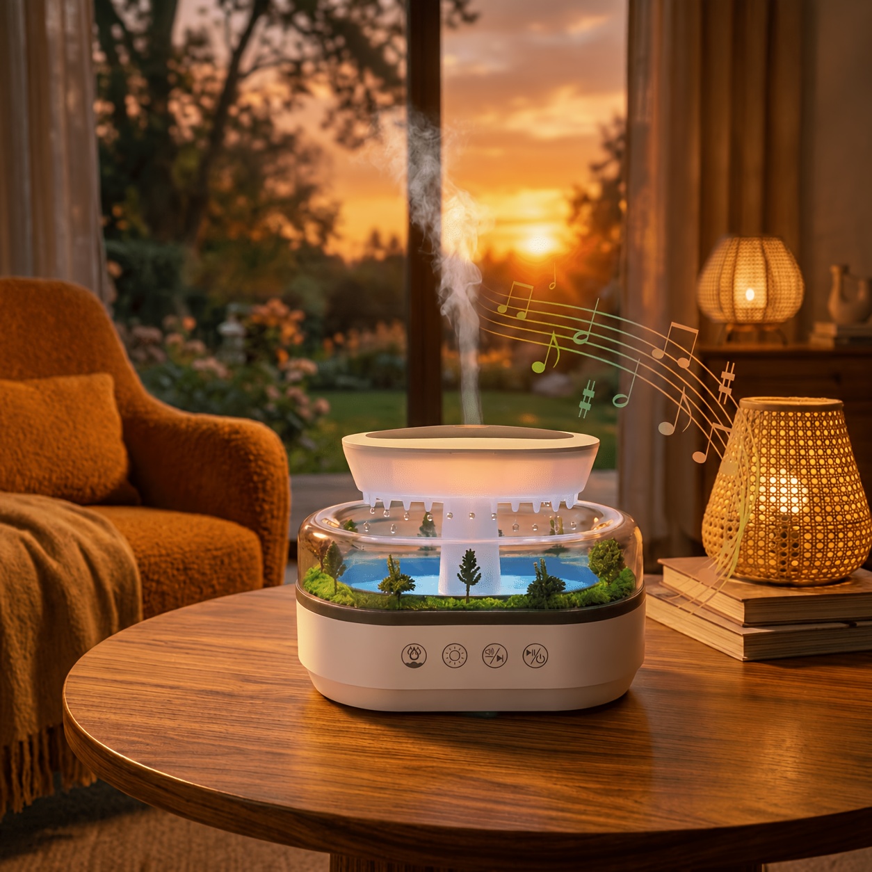 2026 new european style mini landscape humidifier multi option white noise long lasting bedroom diffuser simulated raindrop scent large capacity humidifier home appliance single room humidifier suitable for home bedroom holiday gift Product details 6