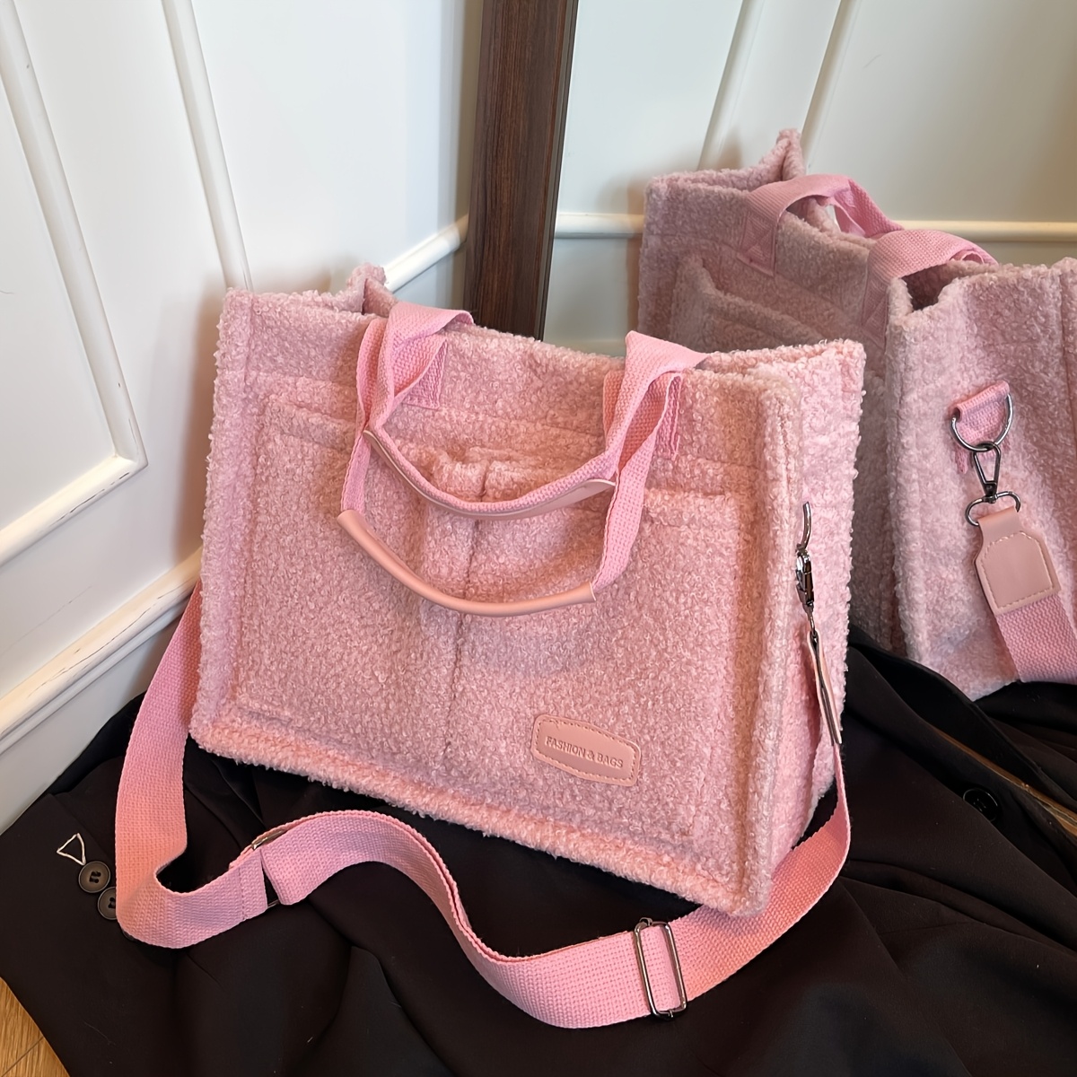 TEMU Sac fourre-tout tendance de grande pour femme, sac à bandoulière décontracté de style coréen, sac à main, sac à bandoulière, sac de transport
