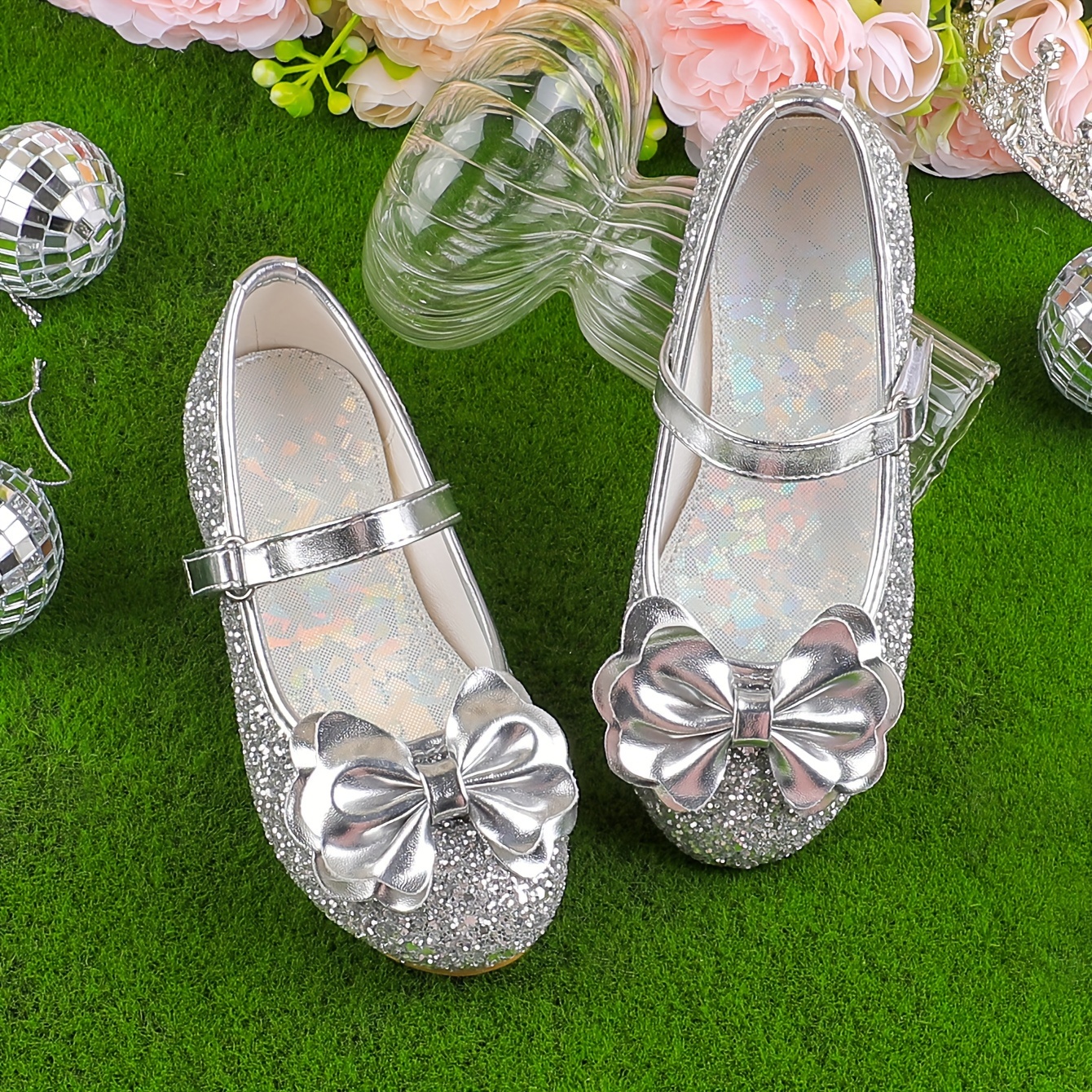 Trendy Cute Bowknot Sequin Shoes Girls Lightweight Temu