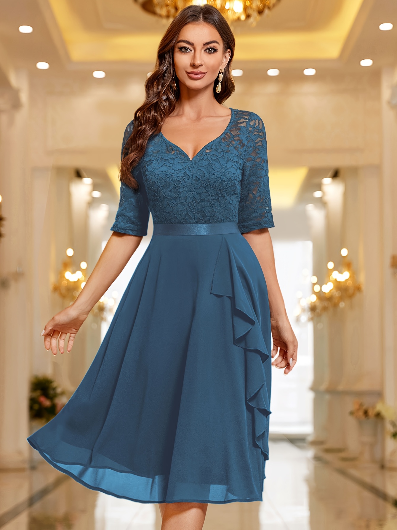 women's azazie bridesmaid dresses Navy Chiffon Affordable Bridesmaid Dress One-Shoulder Long Women Party Dress(BM2449)   DaisyFormals-Bridesmaid and Formal Dresses in 59+ Colors