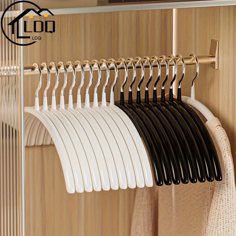 

Ldq Thickened Shoulder Protection Hangers: Sturdy Non-slip, Space-saving, Multi-room Clothes Organizer For - 5 Pcs Set, White & Black