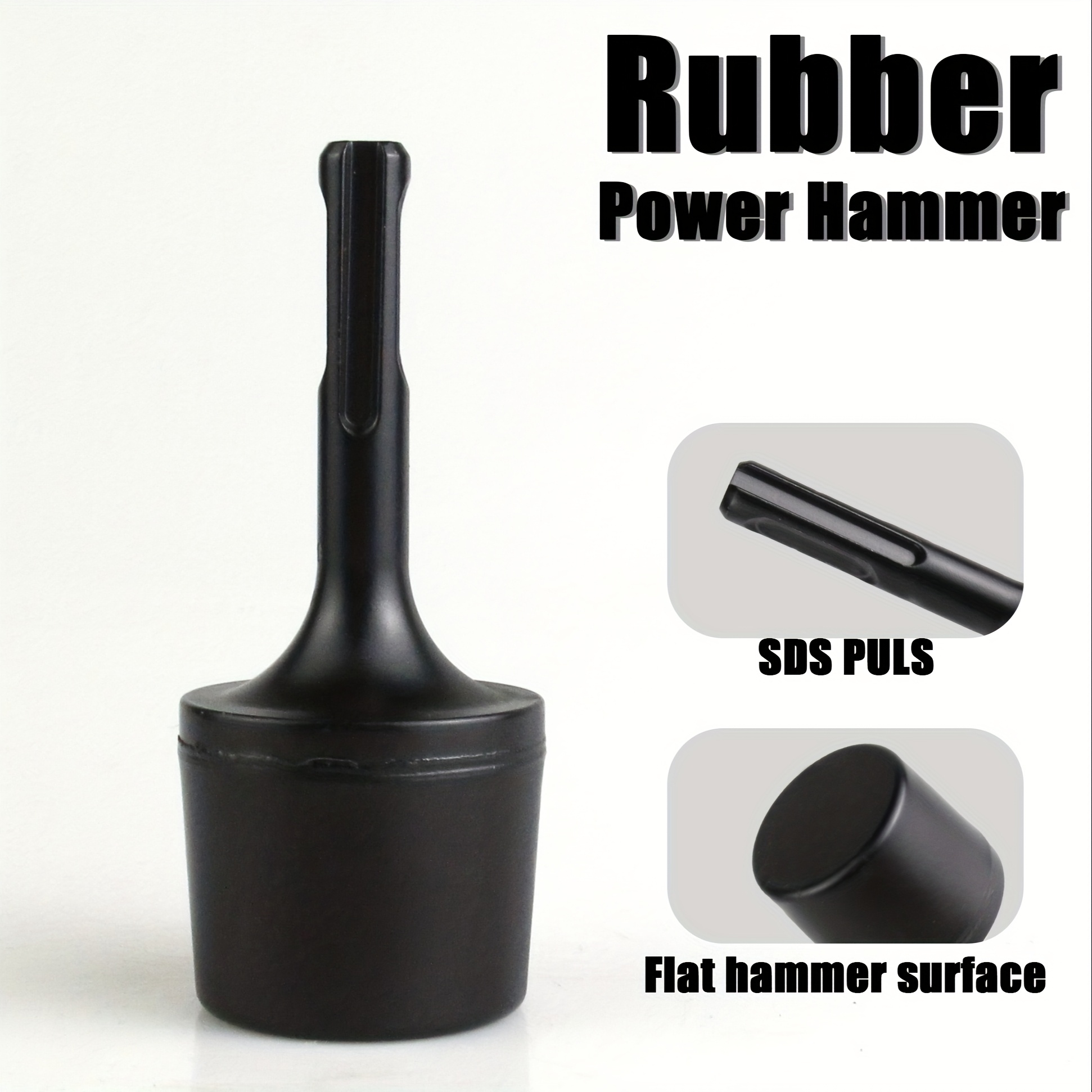 An Sds-plus Rubber Hammer , Black Installation Impact Drill Bit Cleaning Hammer Tip, Powerful And