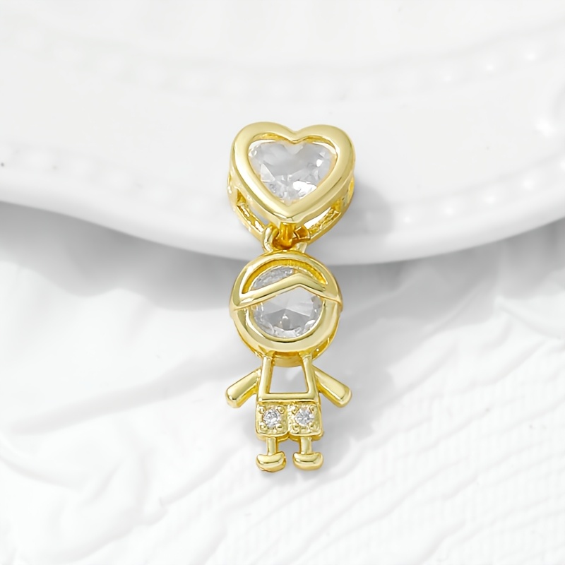 Women's Copper Heart Pendant with 18K Gold Plating & Zircon