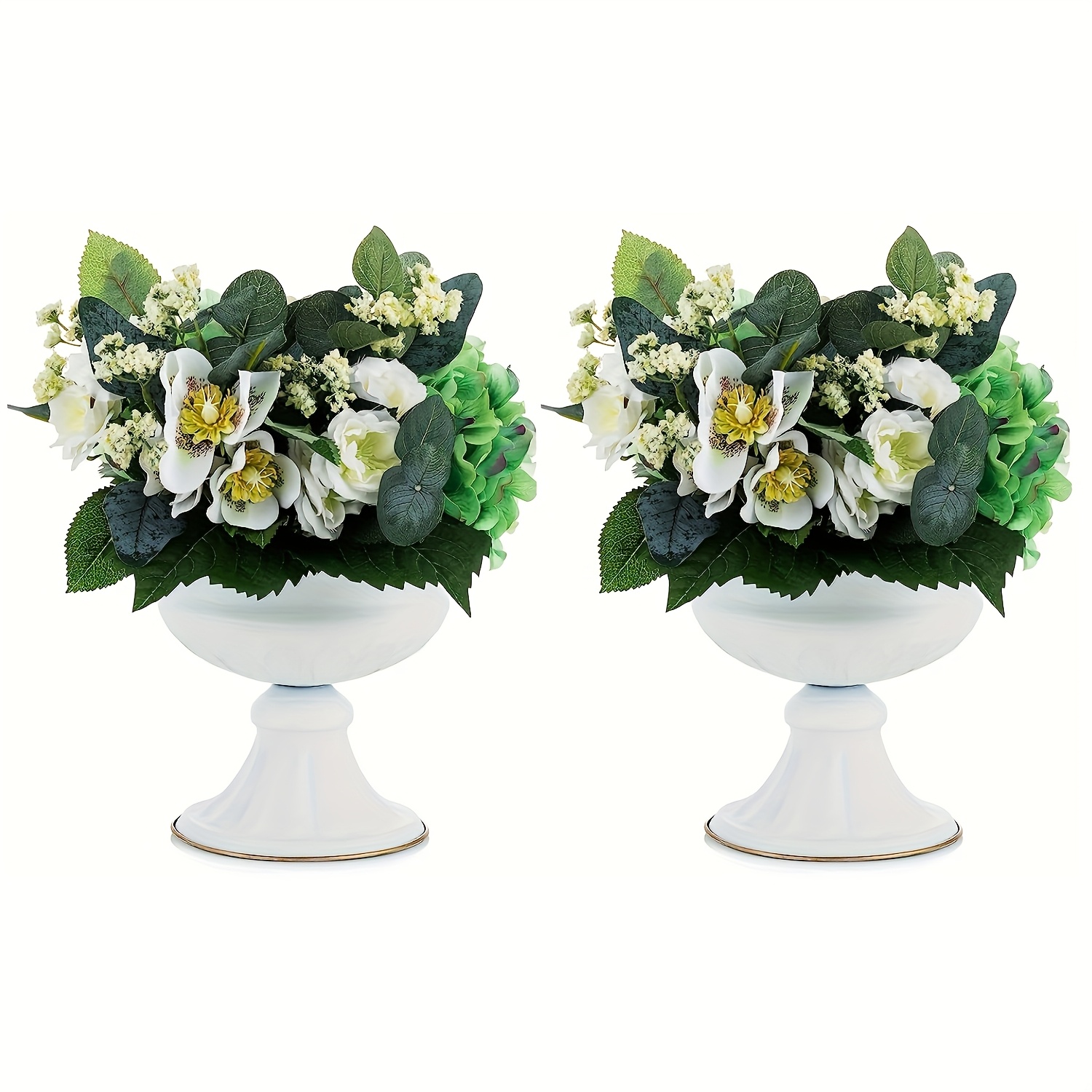 E-shop 2 Stück Moderne Metall-Blumenvasen, Runde Mittelpunktpotten Für Hochzeit, Jubiläum, Halloween, Weihnachtsdekoration, Elegante Partybedarf, Keine