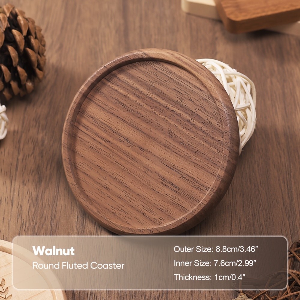 Walnut Bamboo Retro Insulation Pad Tea Coaster Simple Coffee Tray Office Holder Anti-scalding Non-slip Coaster Gift