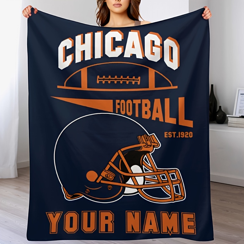 

Personalized Chicago Rugby Toss Blanket - Custom Name, Comfortable Fleece, Fits Sofas, Beds And Sofas - Ideal Gift For Rugby Fans - In Multiple Sizes