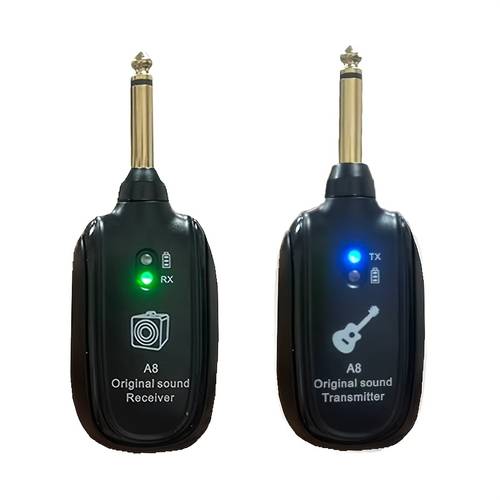 wireless guitar pickup system with 6 jack built in rechargeable lithium battery audio wireless transmitter and receiver suitable for guitar violin keyboard and electronic instruments 1 receiver and 1 transmitter usb type c