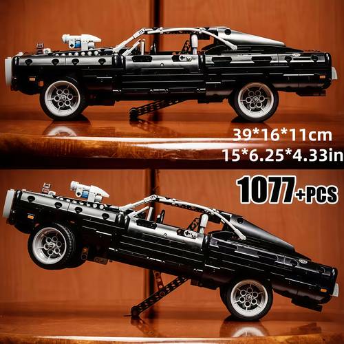 1000 pcs black muscle car building suitable for adults challenging assembly with detailed racing car model collectors gift for 42111