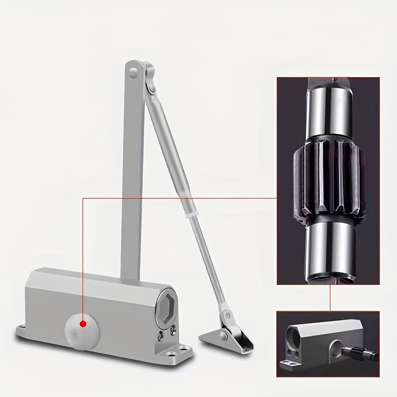 silent automatic door closer - matte  ,  ,   for   doors, durable & sturdy construction, modern minimalist hardware, door closers for home, sleek metallic   0