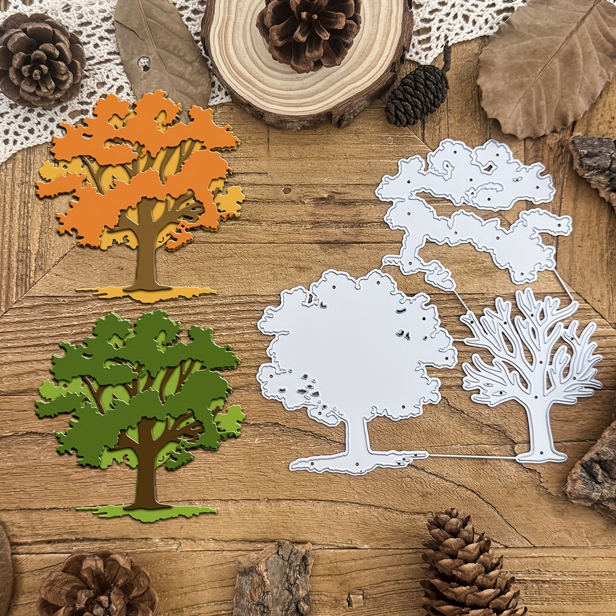 

large Tree Metal Cutting Dies For Diy Scrapbooking, Handmade Greeting Cards & Home Decor - Craft Your Own Holiday ", Album, Handle