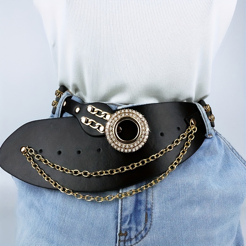 Punk Y2k Goth Leather Belt Tassel Chain Girl Fashion Belts - Temu Canada