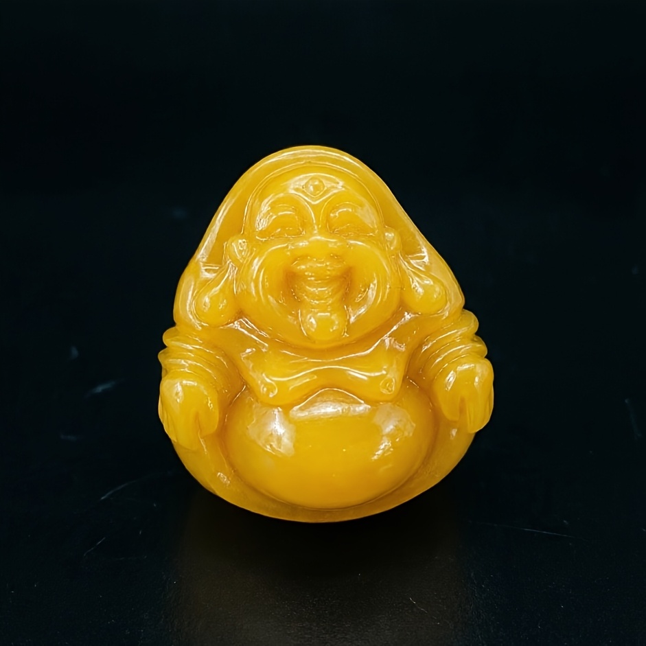 Maitreya Pendant in Natural Chicken Fat Yellow Amber, Unisex